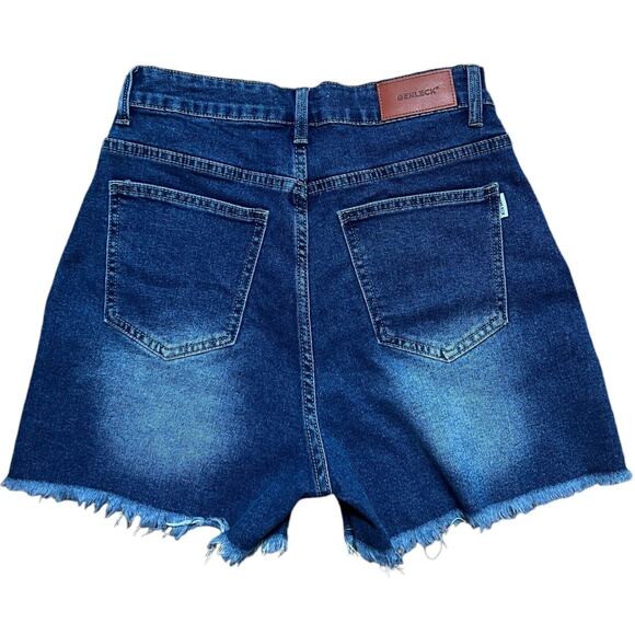 Genleck Shorts NWT Women Size 10 Light Blue Denim Zip Cut Off - Picture 2 of 6